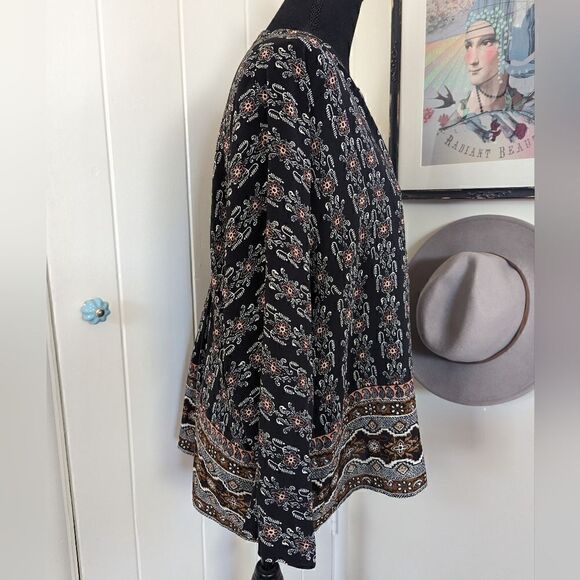 Madewell Silk Floral Bohemian Western Ranch Prairiecore Preppy Whimsigoth Top L  - Picture 6 of 12